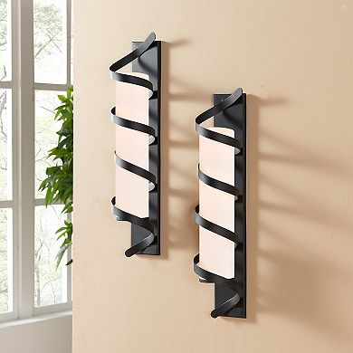 Set Of 2 Wrap Around Metal Candle Sconces