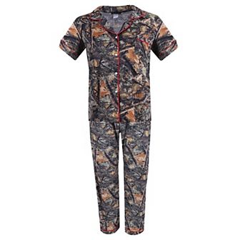 Women's Short Sleeve Camo Pajama Set