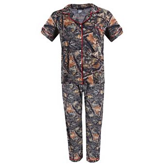 Women's Short Sleeve Camo Pajama Set