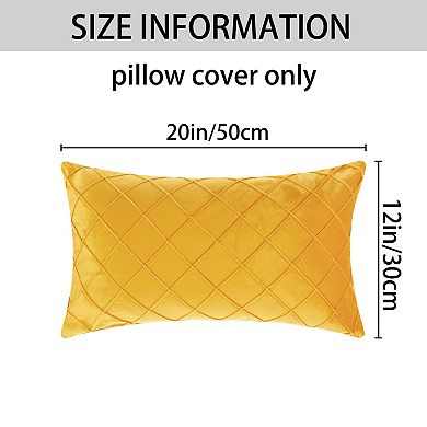 2Pcs Soft Velvet Decorative Pillow Covers Solid Geometric Textured Cushion Covers 12"x20"