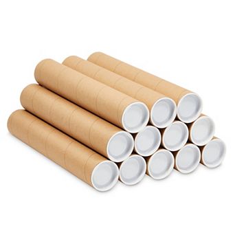 12 Pack Mailing Tubes, 2x12 Inch Round Cardboard Mailers With Caps For Posters