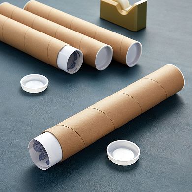 12 Pack Mailing Tubes, 2x12 Inch Round Cardboard Mailers With Caps For Posters