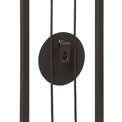 20 In. Modern Floating Decorative Metal Medallion Pillar Candle Sconces Wall Mount Set Of 2