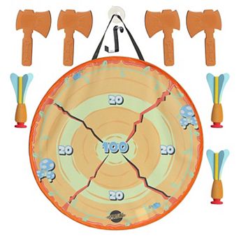 Aurora Toys Large Orange Sportling 18.5" Combo Axe + Dart Throwing Set Engaging Toy