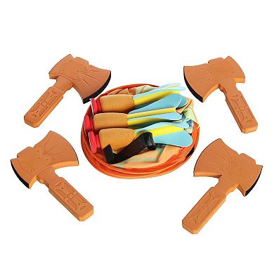 Aurora Toys Large Orange Sportling 18.5" Combo Axe + Dart Throwing Set Engaging Toy