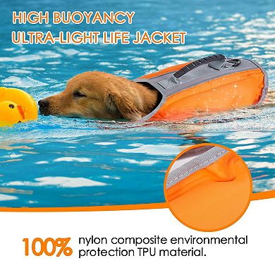 Pet Inflatable Dog Life Jacket With Reflective Strips