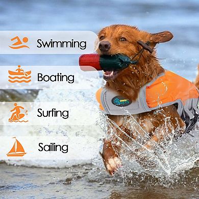 Pet Inflatable Dog Life Jacket With Reflective Strips