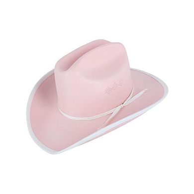 Ctm Girls Pink Western Canvas Hat With Ribbon Hatband