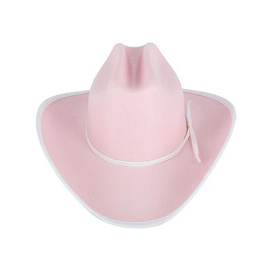 Ctm Girls Pink Western Canvas Hat With Ribbon Hatband