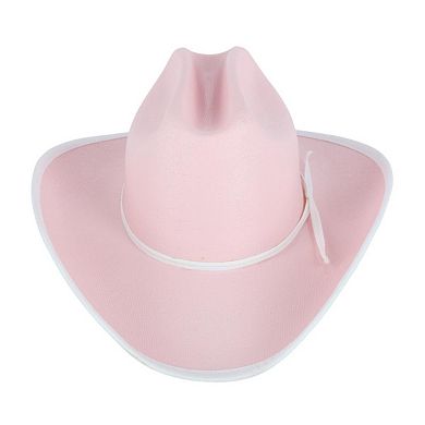 Ctm Girls Pink Western Canvas Hat With Ribbon Hatband