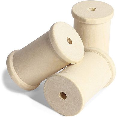 40 Pack Large Unfinished Wooden Spools For Crafts And Sewing Diy, 1-3/8 X 2 In