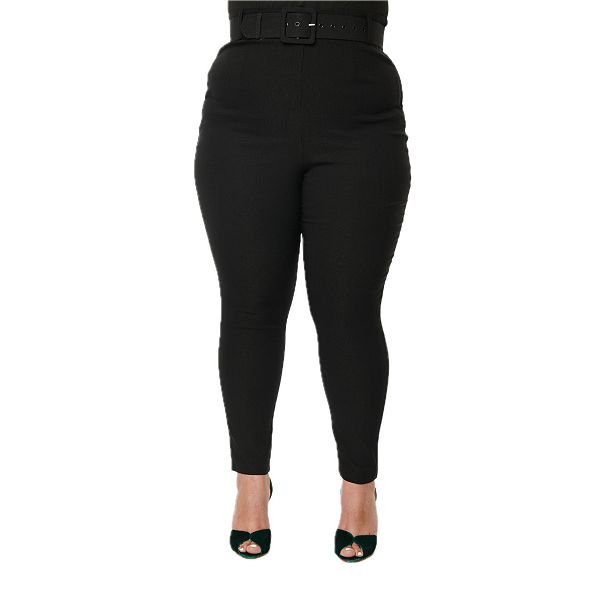 Unique Vintage Plus Size Belted Rizzo Cigarette Pants