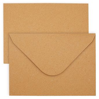 Kraft Paper Invitation Envelopes 4x6 A6 V-Flap Envelopes, 50 Pack