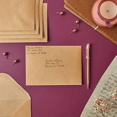 Kraft Paper Invitation Envelopes 4x6 A6 V-Flap Envelopes, 50 Pack