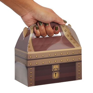 24 Pack Pirate Treasure Chest Design Treat Boxes, 6.25 x 3.6 x 3.5 In