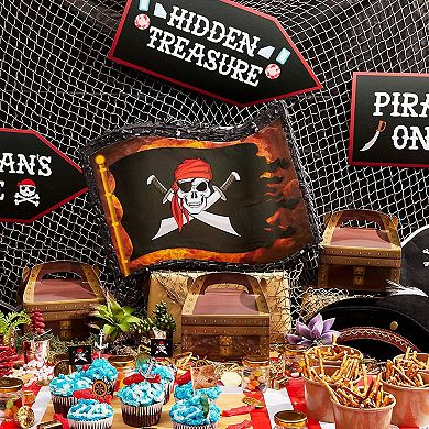 24 Pack Pirate Treasure Chest Design Treat Boxes, 6.25 x 3.6 x 3.5 In