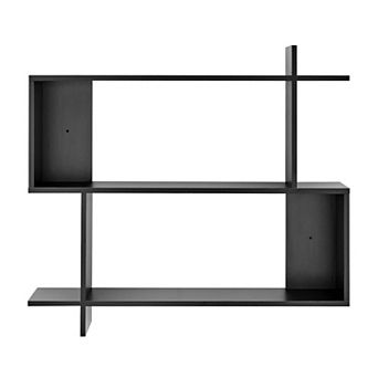 Manasa Floating Geometric Kilter Two-tier Wall Shelf
