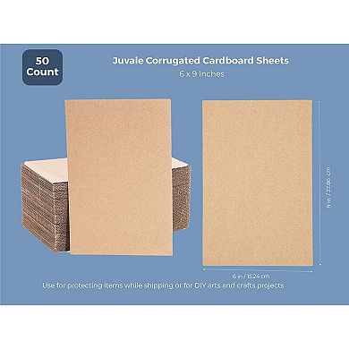 50 Pack Corrugated Cardboard Sheets, 6x9 Inserts For Packing, Mailing, Crafts