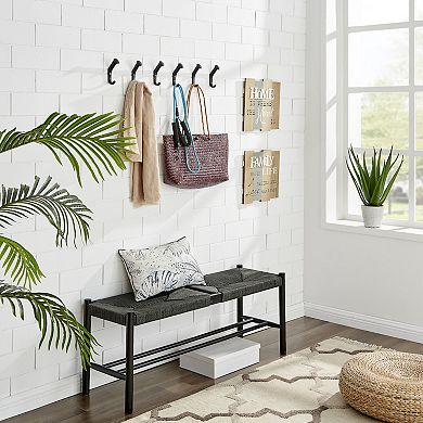 Black Cast Iron Railway Spike Wall Mount Hook Set (set Of 6)