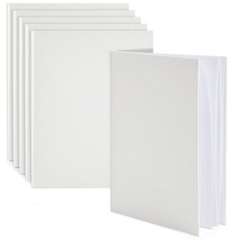 6-pack Hardcover Blank Book Unlined Sketchbooks White 8.5" X 11", 18 Sheets Each