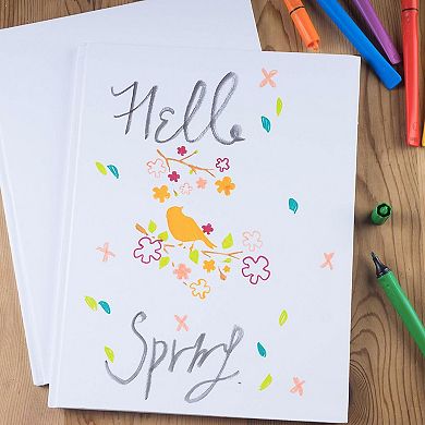 6-pack Hardcover Blank Book Unlined Sketchbooks White 8.5" X 11", 18 Sheets Each