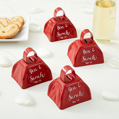 12 Pack Cow Bells Noise Makers With Handle For Sporting Events, Red, 3 X 3 In