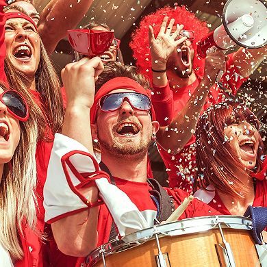12 Pack Cow Bells Noise Makers With Handle For Sporting Events, Red, 3 X 3 In