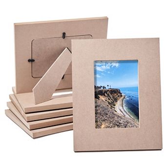 6 Pack Unfinished Wood Picture Frames, Holds 4 X 6 Inch Photos, 7.5 X 8 X 5 in