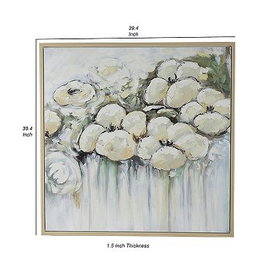 Rioni 39 X 39 Floral Wall Art Print, Handpainted Abstract Oil Painting