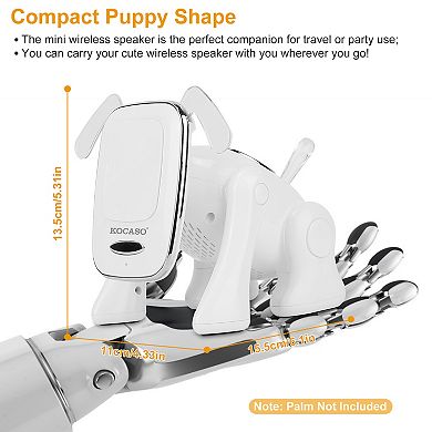 White, Portable Mini Wireless Stereo Music Player For Puppy Dog Lovers