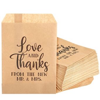 Kraft Paper Treat Bags For Wedding Party Favors (5 X 7.5 in 100-pack)