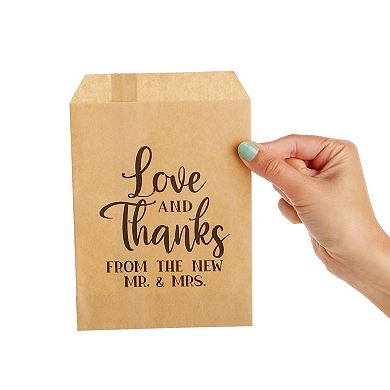 Kraft Paper Treat Bags For Wedding Party Favors (5 X 7.5 Inches, 100-pack)