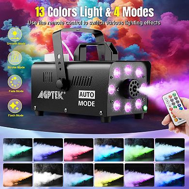 Fog Machine With 13 Colorful Led Lights Effect For Wedding, Halloween