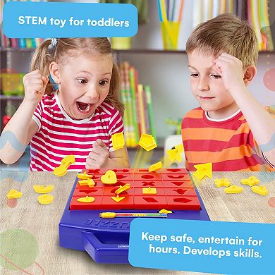 Shape Puzzle Pop Up Board Game, Two Player Concentration Matching Game For Kids 3 Years And Older
