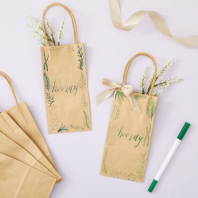 50-Pack Small Brown Gift Bags with Handles, Retail (3.5x2.4x7 In)