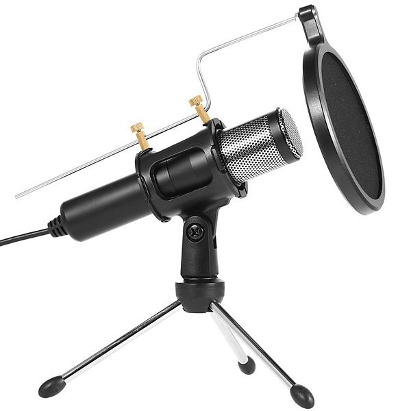 Black, Studio Recording Professional Condenser Microphone With 180 ...