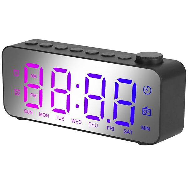 Rgb Color Led Alarm Clock 8 Sounds, 8 Font Colors, 16 Volumes, Fm Radio