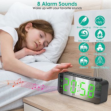 Rgb Color Led Alarm Clock - 8 Sounds, 8 Font Colors, 16 Volumes, Fm Radio