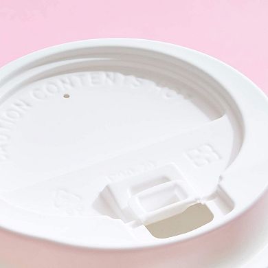 48 Pack Disposable 16oz Coffee Cups With Lids, 4 Assorted Yay Designs