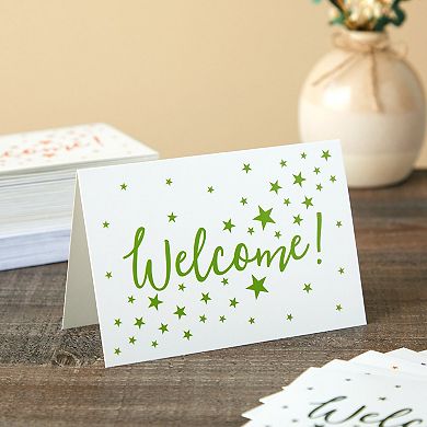 36 Pack Blank Welcome Cards With Envelopes, Star Pattern Design, 4 X 6 In