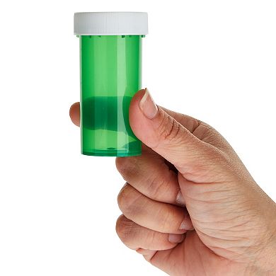 250 Pack Empty Pill Bottles With Caps, 13 Dram Plastic Vials (green)