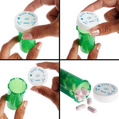 250 Pack Empty Pill Bottles With Caps, 13 Dram Plastic Vials (green)