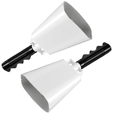 2 Pack Large White Metal Cowbells For Football Games, 9" Percussion Noise Makers