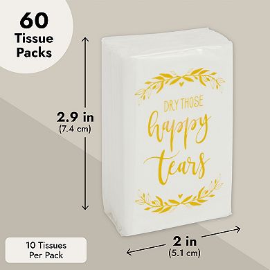 60-pack Wedding Facial Tissue Souvenirs For Guests - Pocket-size Travel Packs