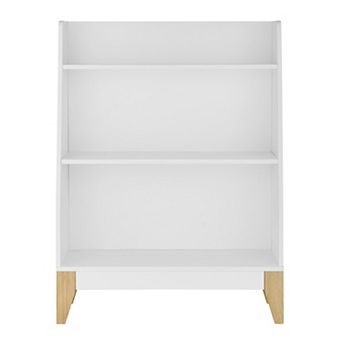 Steiner White 3 tier Kids Freestanding Bookshelf With Contrasting Wood-toned Legs