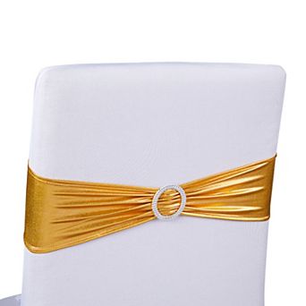 Gold Chair Sashes, Fits 13.5- To 16.5-inch Chair Backs (100 Pack)