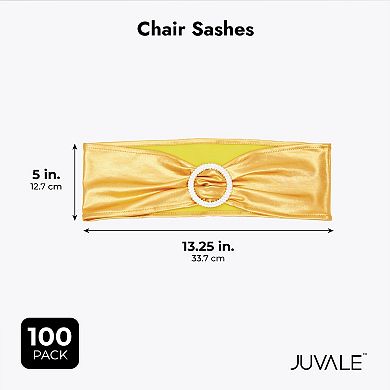 Gold Chair Sashes, Fits 13.5- To 16.5-inch Chair Backs (100 Pack)