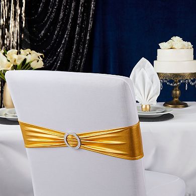 Gold Chair Sashes, Fits 13.5- To 16.5-inch Chair Backs (100 Pack)