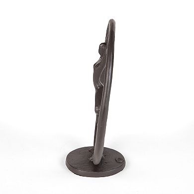 Yoga Tree Pose Circle Cast Iron Sculpture