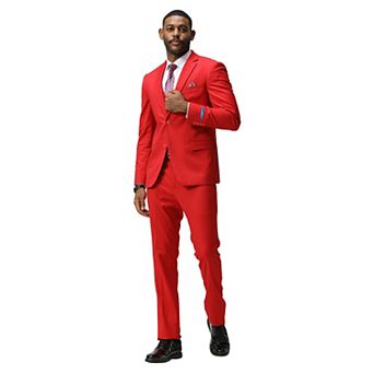 Men's Skinny-Fit Solid 3 pc Suit Set w/ Notch Lapel